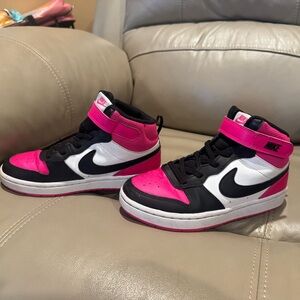 Nike Kids High-Top Sneakers - Pink, Black, White